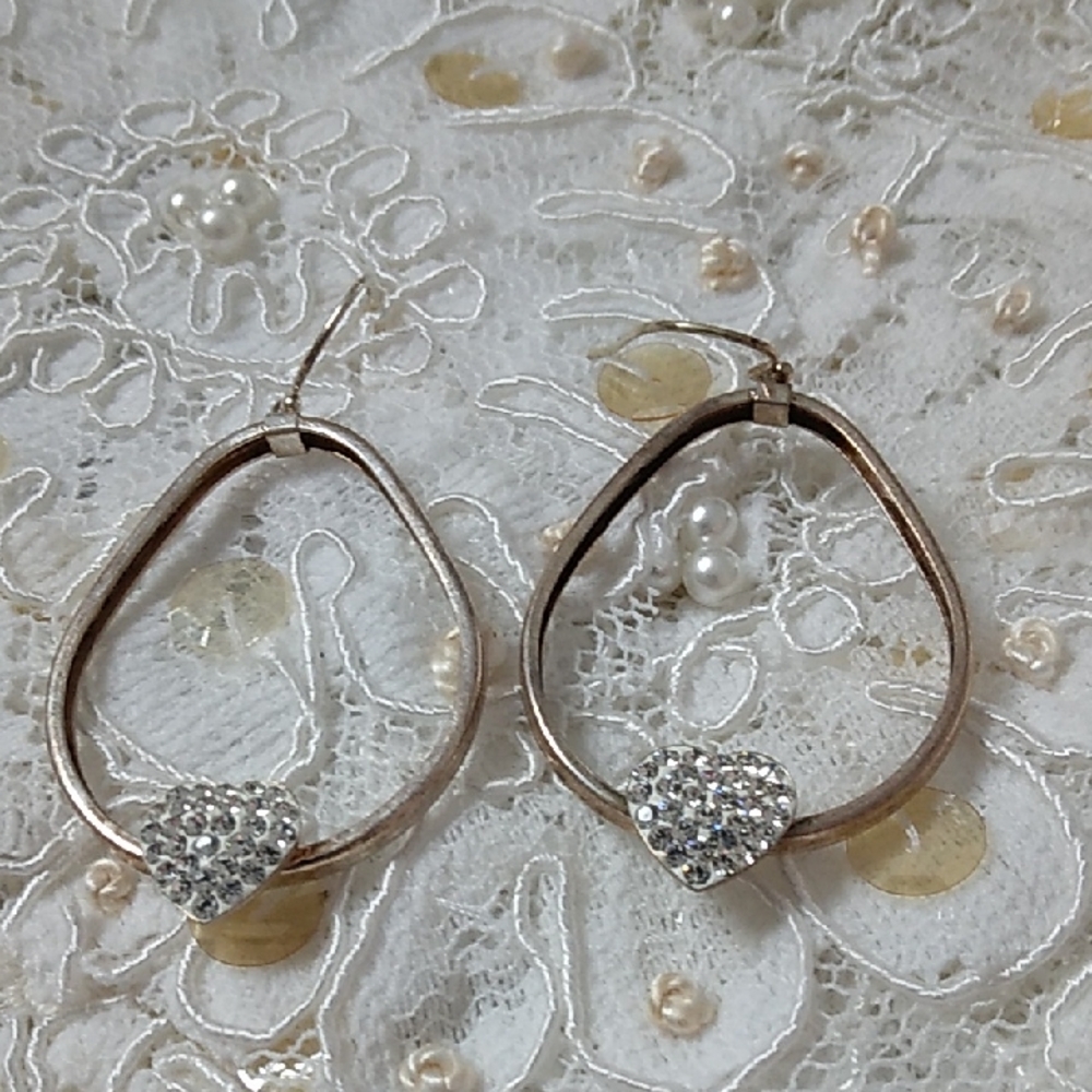 Elegant Gold Heart Hoop Earrings